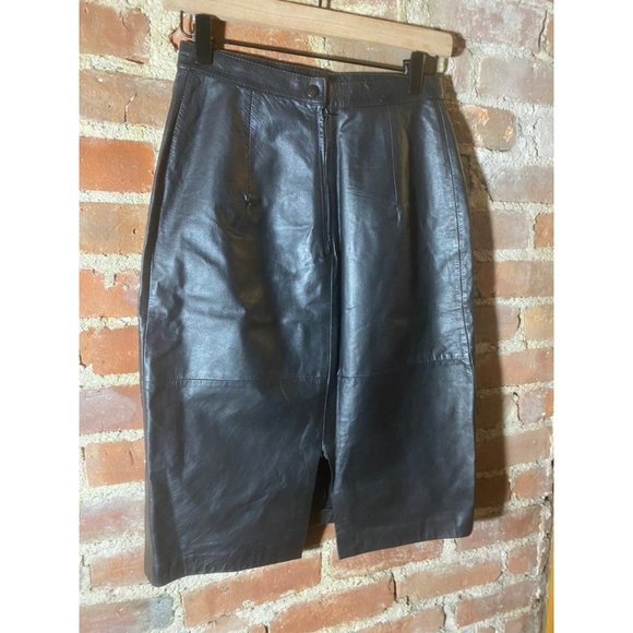 Vintage Leather Pencil Skirt West Bay 6 - Picture 7 of 11